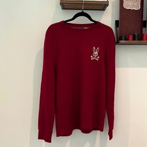 PsychoBunny Mens red Large waffle shirt. red/white/blue plaid internal